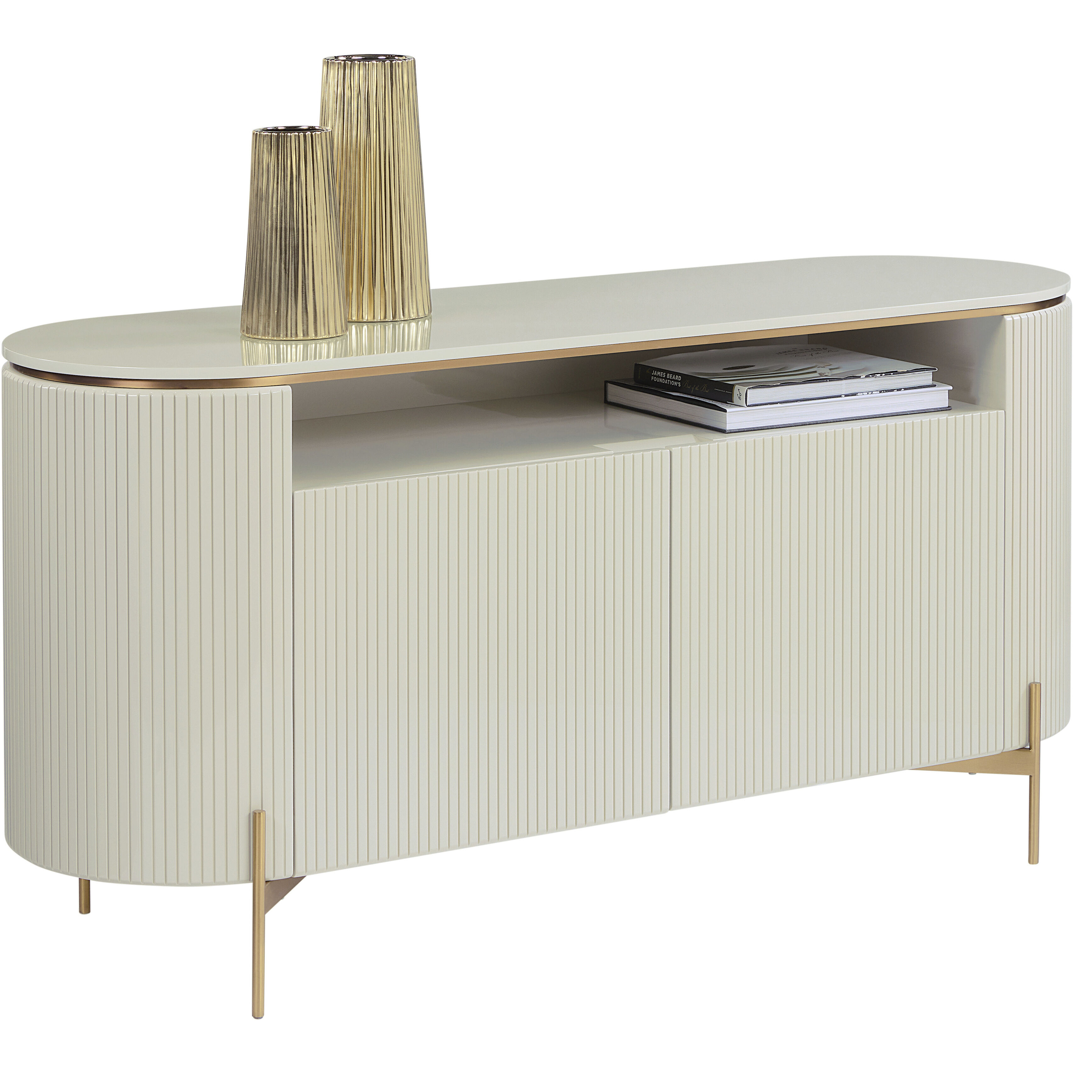 Paloma 60.75 X 18.75 inch High Gloss Cream Sideboard